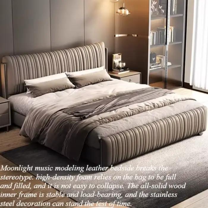 Lit de luxe avec tête de lit et rangement
