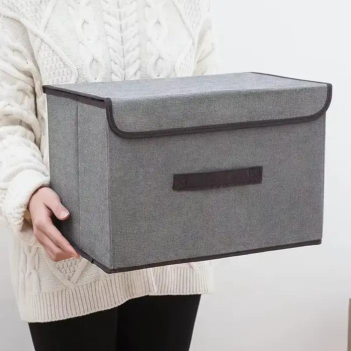 Boîte de rangement en tissu non tissé pliable