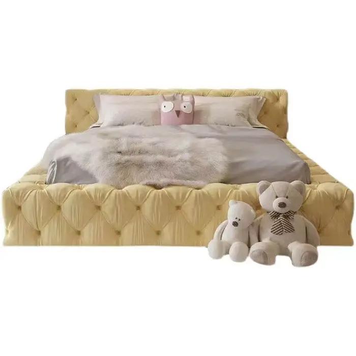 Cadre esthétique lit rembourré chambre nordique reine lit Double dormir princesse Muebles Para El Hogar maison accessoires