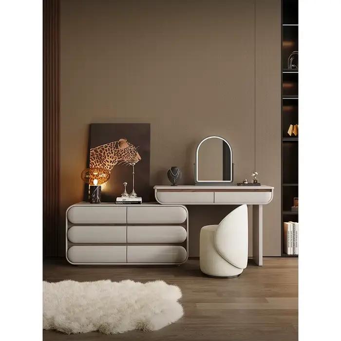 Commode minimaliste italienne poitrine intégrée chambre lumière luxe moderne 2025 nouvelle armoire de chevet peinte table de maquillage 1.2