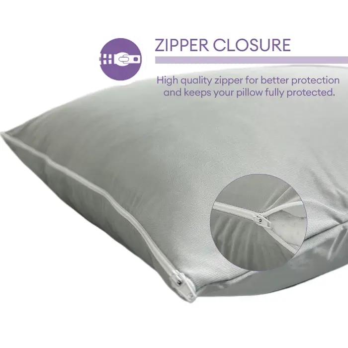 Housse de protection d'oreiller grise