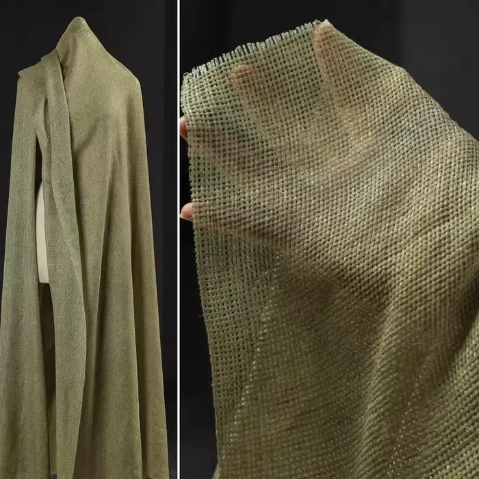 Tissu en gaze de coton et lin en détresse