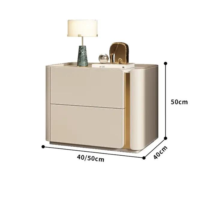 Table de chevet compacte avec tiroirs