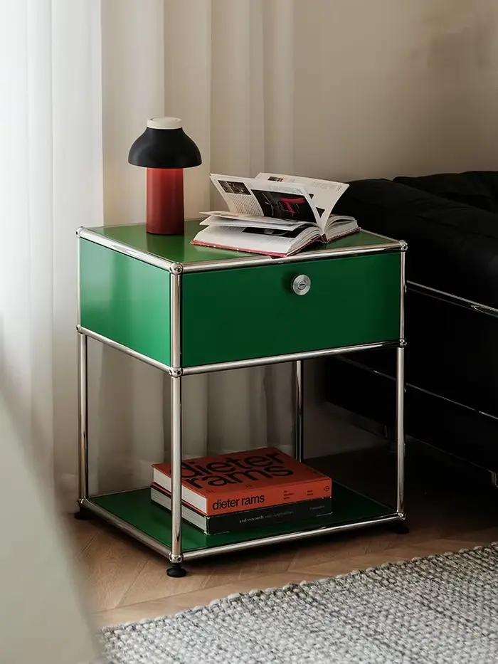 Tables de chevet en métal en acier inoxydable