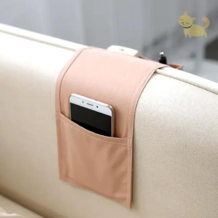Sac de rangement de chevet en coton lin