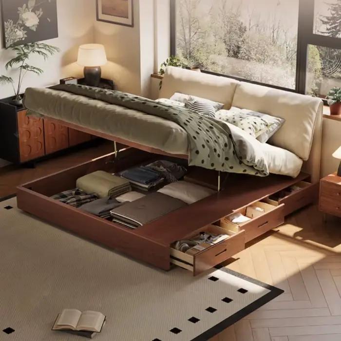 Lit de rangement de luxe Queen Size pour adolescentes