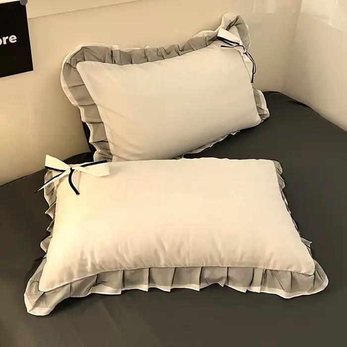 Ensemble de draps de lit en dentelle avec nœud papillon