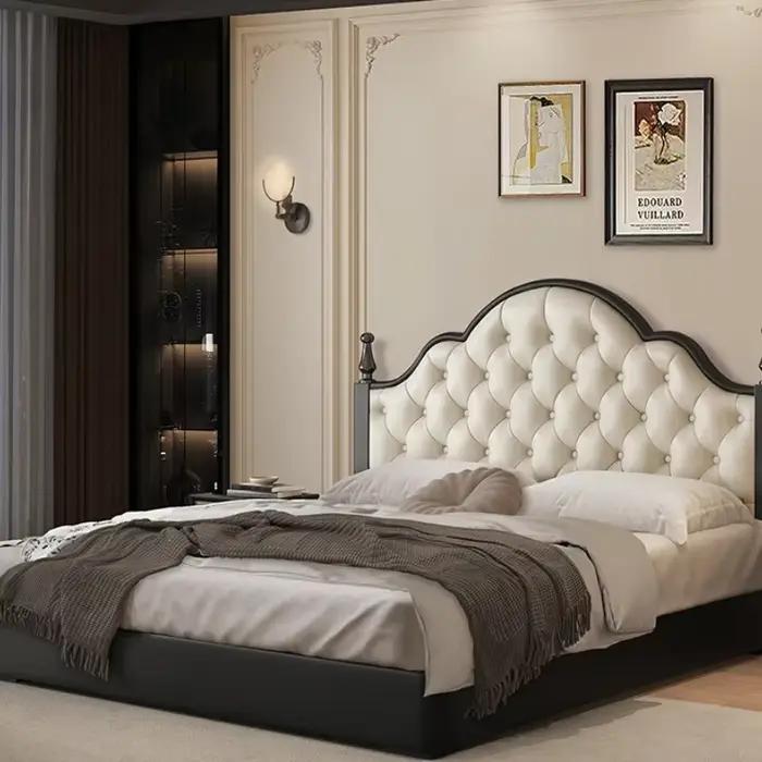 Lit vintage Corium blanc en bois