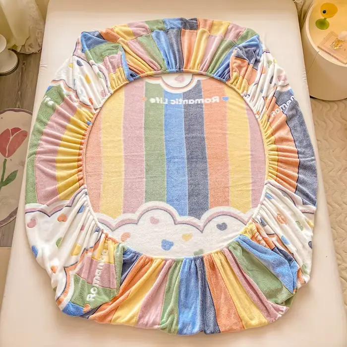 Drap-housse en velours flocon de neige dessin animé