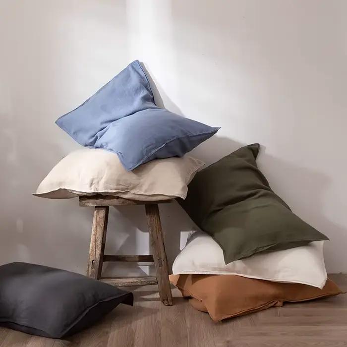 Taie d'oreiller Double longue en lin pur 100%