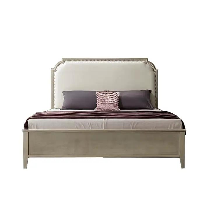 Lits à cadre De luxe tables De chevet minimalistes esthétiques lit double Queen Size nordique Cama De Lujo Para dortoir meubles De maison