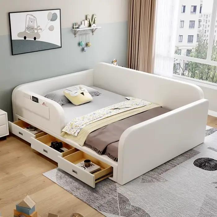 Chambre à coucher moderne lit esthétique luxe tête De lit enfants rangement 180x200 Cama De Lujo Para dortoir accessoires pour la maison