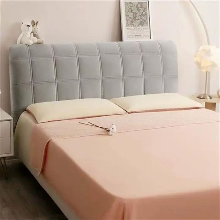 Housse de tête de lit matelassée en velours épais