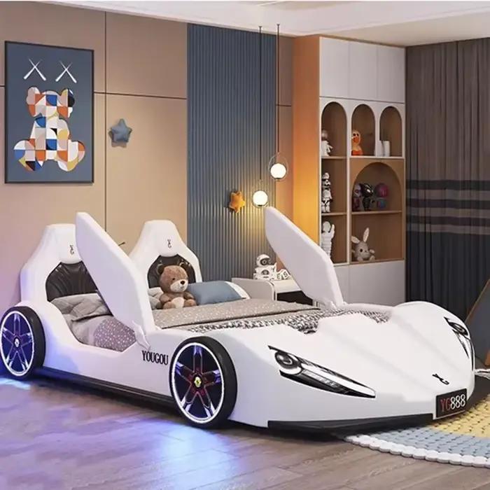 # Offres spéciales haut de gamme chambre sommiers enfants cadres de luxe noir King Size garçons voiture lit