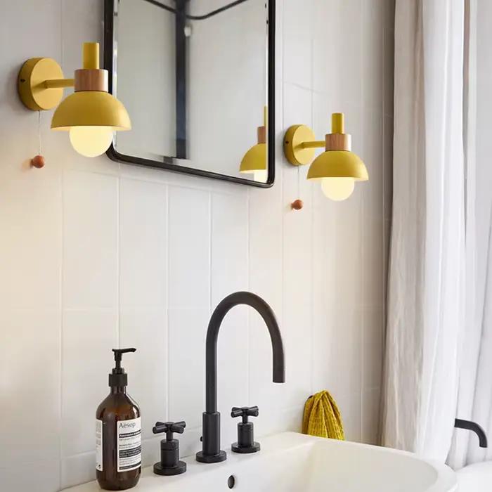 JOswitch-Applique murale LED en bois, nordique et moderne, luminaire de chevet