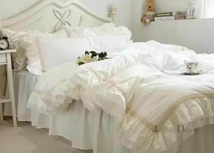 Housse de couette de luxe à volants