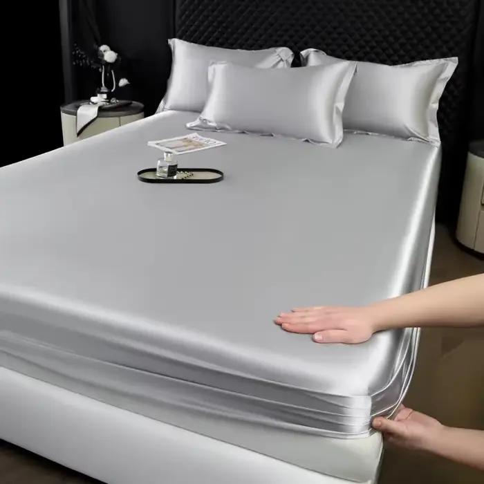 Ensemble de 3 draps en soie de mûrier 100% haut de gamme avec taie d'oreiller