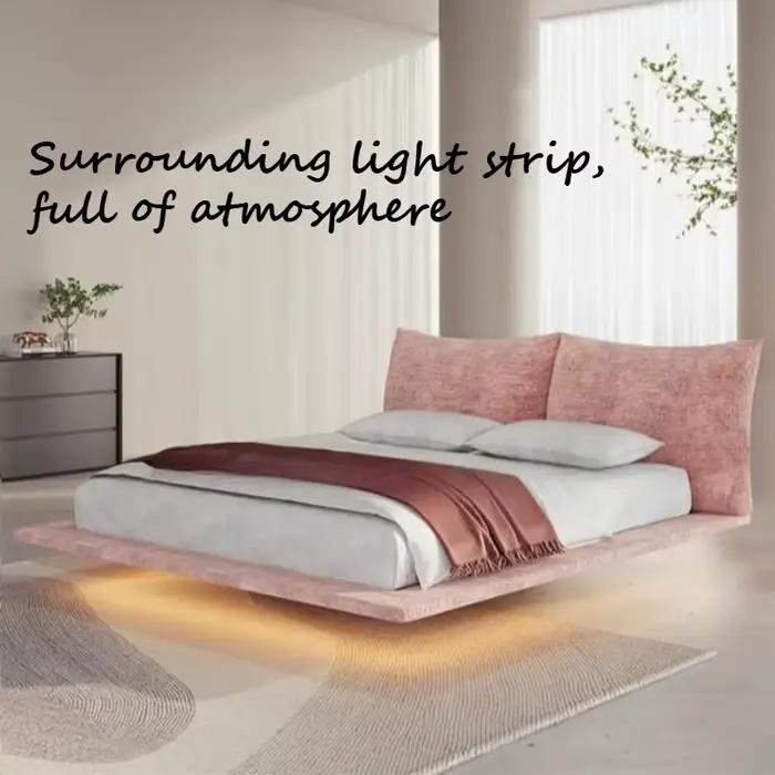Lit Double Flottant Décoratif avec Lumières LED