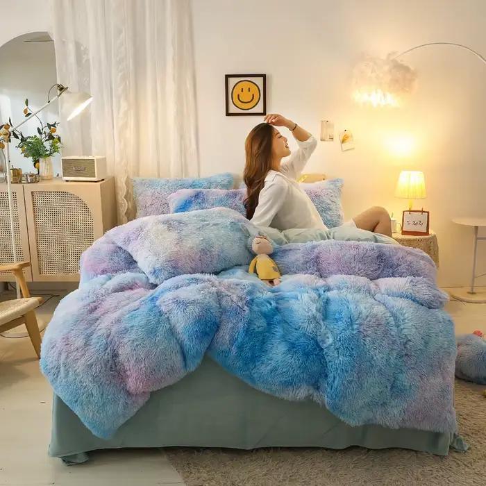 Parure de lit en flanelle et peluche