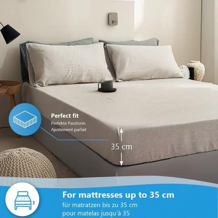 Drap-housse en lin pur 35cm