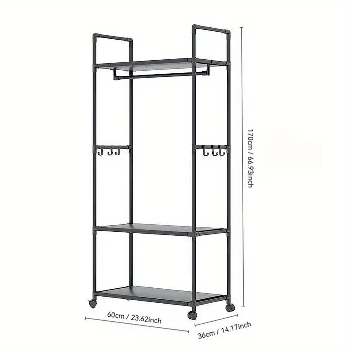Support de rangement pour vêtements avec roulettes