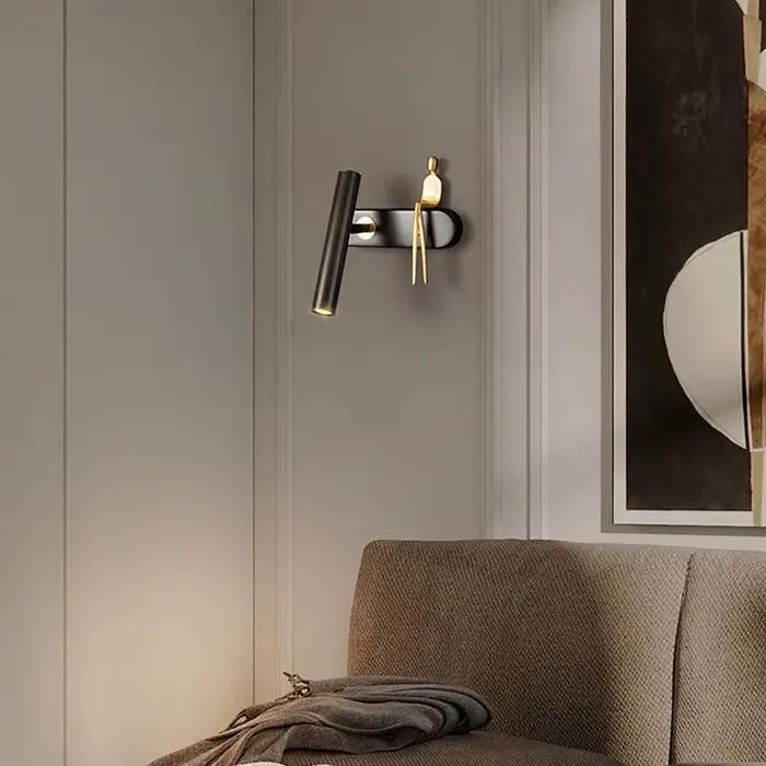 Lampe murale rotative en cuivre