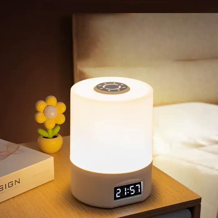 Lampe de chevet à commande tactile avec horloge numérique