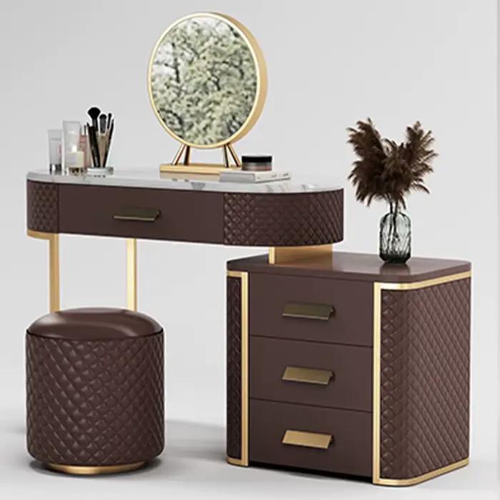 Nouveau Design de luxe chambre maison avec miroir coiffeuse de haute qualité meubles