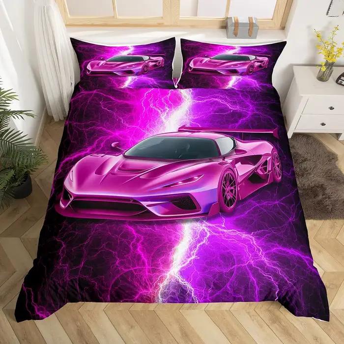 Parure de lit double pour voiture de sport pour garçons
