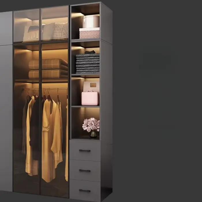 Armoire de rangement garde-robe vêtements chambre tiroir étagère suspendue