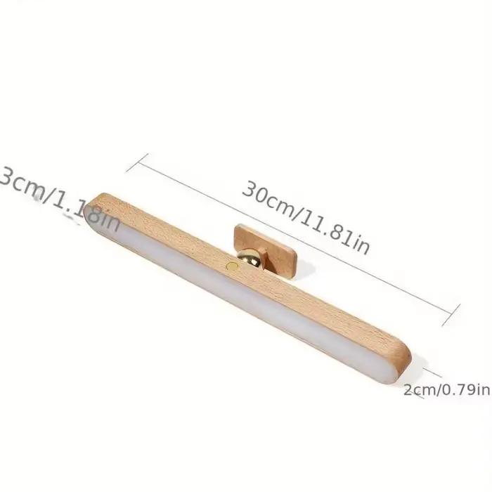 Lampe de chevet murale LED sans fil en bois