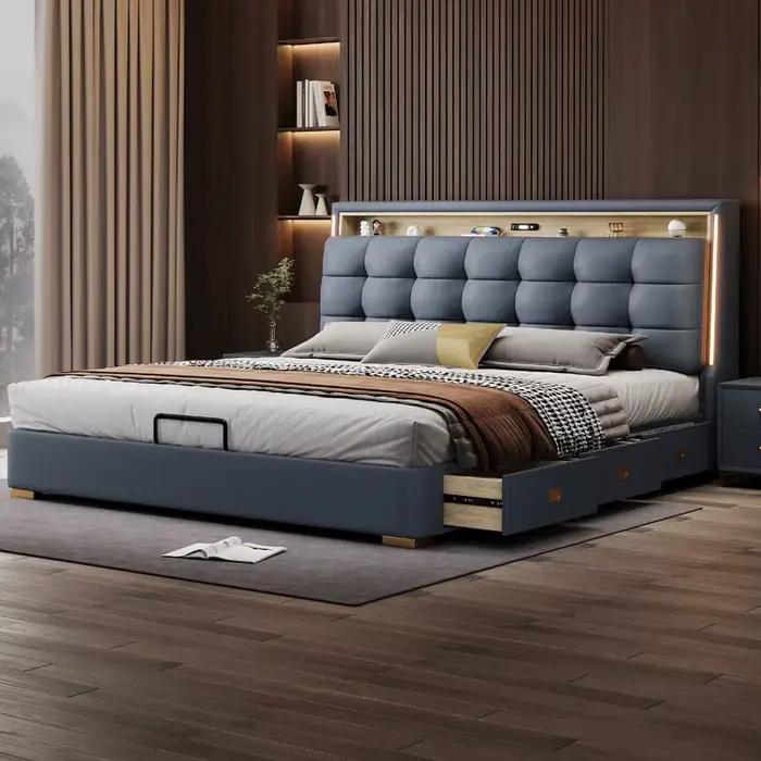 Tiroir fantaisie lit nordique rangement esthétique salon lit Double tables de nuit dormir Muebles Para dortoir chambre meubles