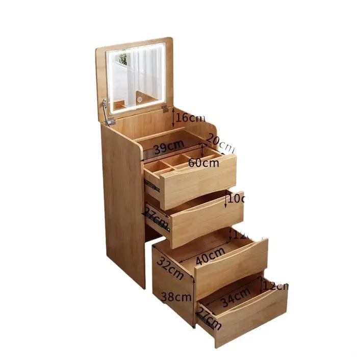 Table de maquillage en bois massif