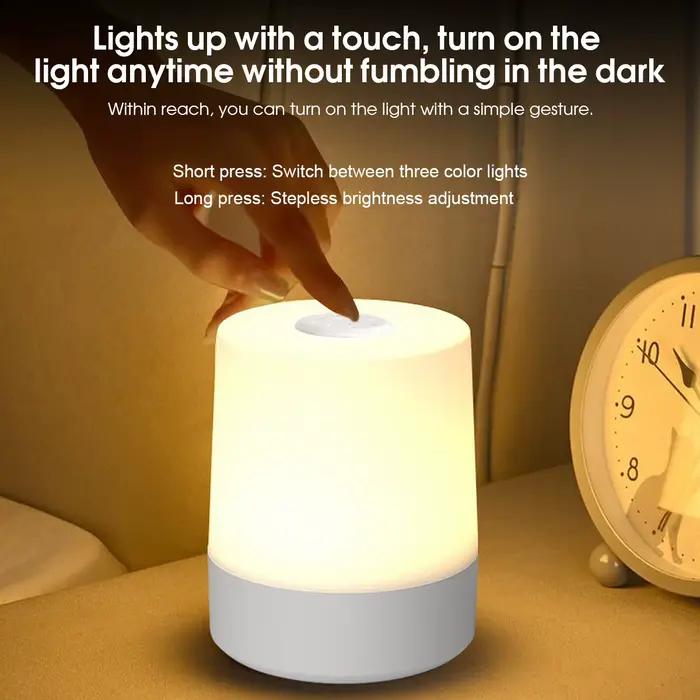 Lampe de nuit tactile 3 Modes LED veilleuse