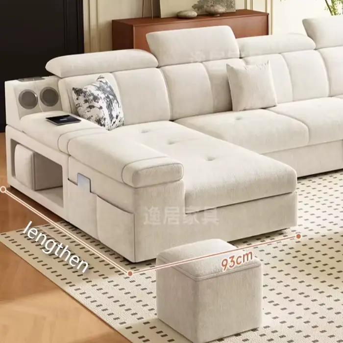 Canapé d'angle électrique rétractable et pliable avec fonction couchage pour hôtel et salon