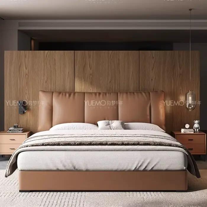 Cadre rembourré lit Queen tête de lit rangement minimaliste Spac lit moderne luxe dormir Mobilier Maison accessoires