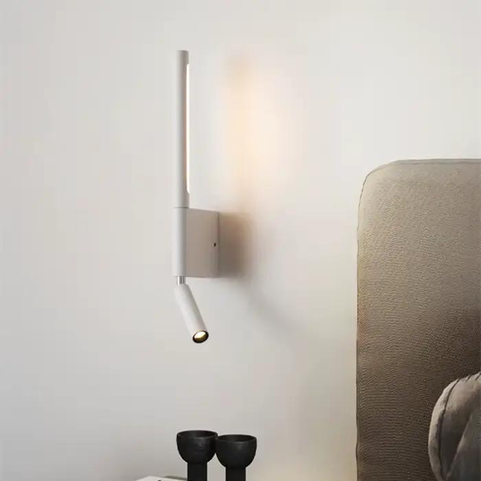 Lampe murale de chevet, rotation à 330 degrés, lampe murale réglable, lampe de lecture avec interrupteur, style minimaliste nordique, chambre d'hôtel, chambre principale