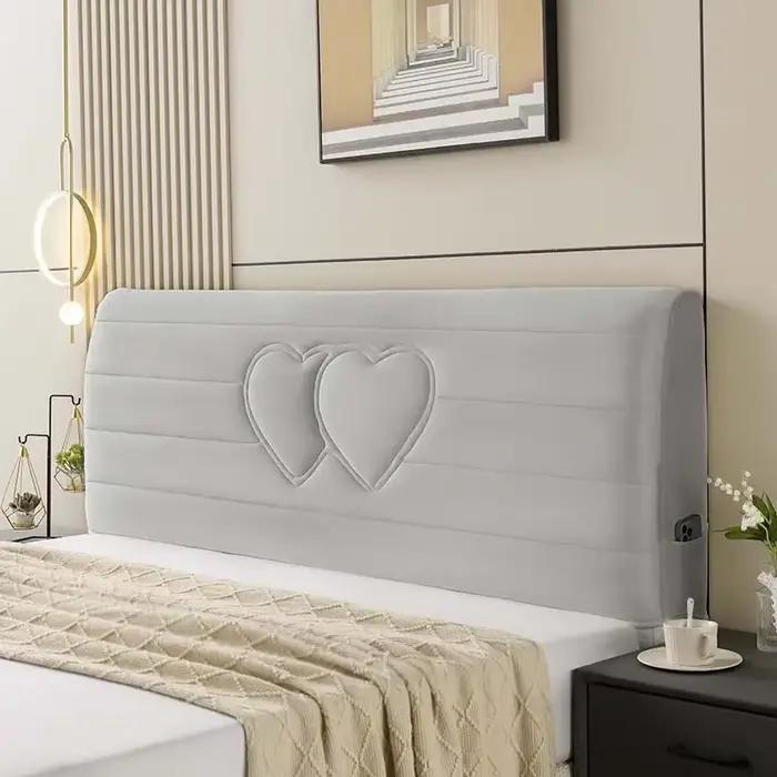 Housse de tête de lit matelassée en velours tout compris