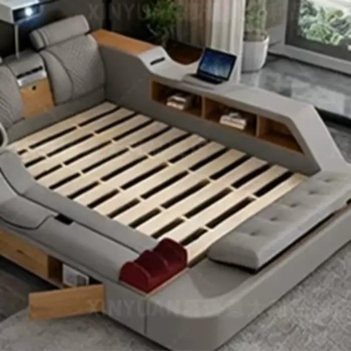 Lit de Luxe Futuriste Italien Français – Cadres de Lit Économiques en Promotion – Lit Double Gain de Place – Ensemble Complet de Meubles de Chambre