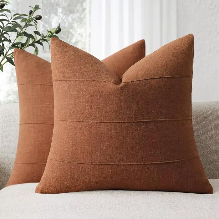 Housses de coussin décoratives en lin pour l'automne