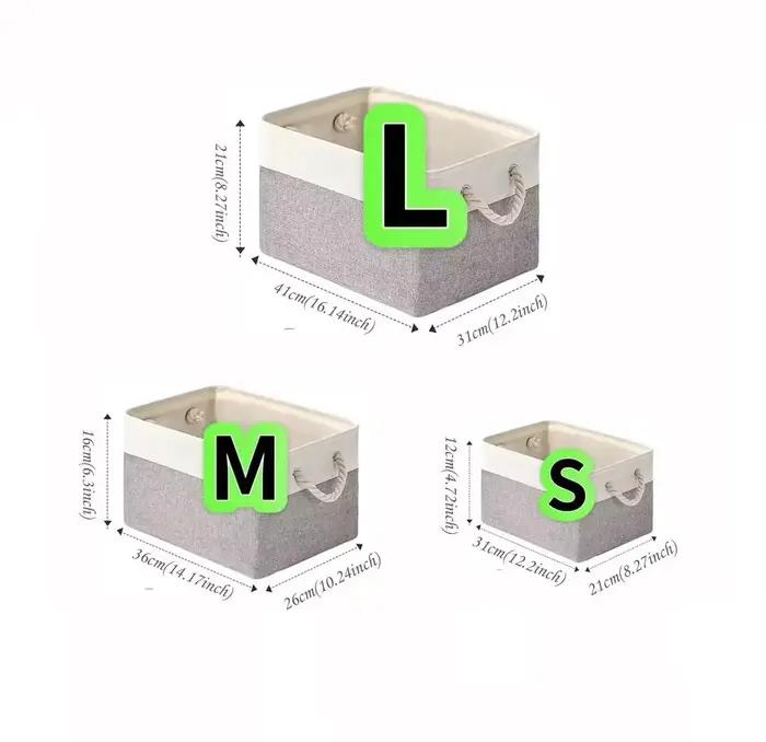 Panier à linge en lin Double couche avec poignées