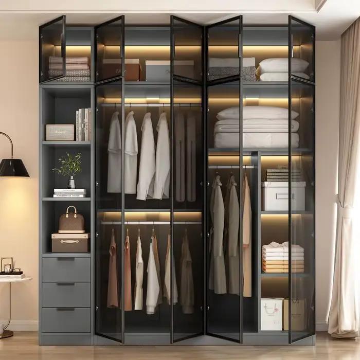 Esthétique noir Dressing armoire affichage étanche luxe placard