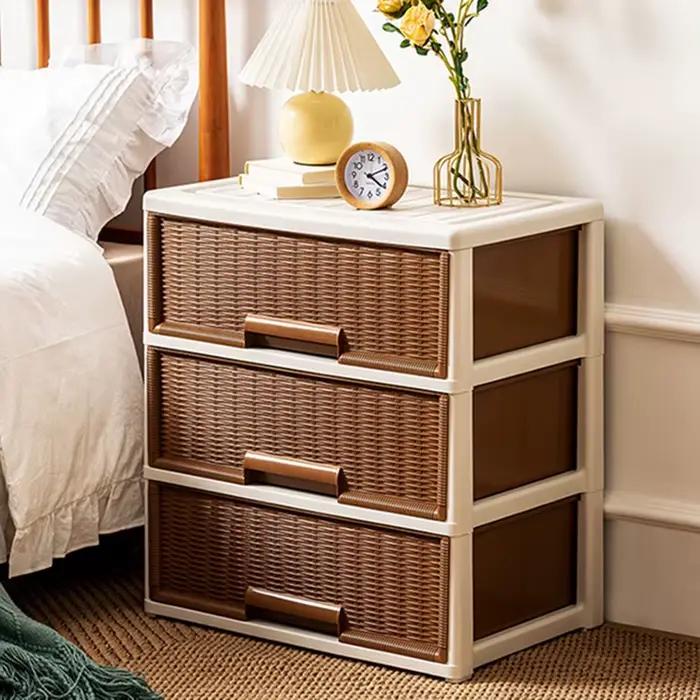 Armoire de rangement en rotin tissé