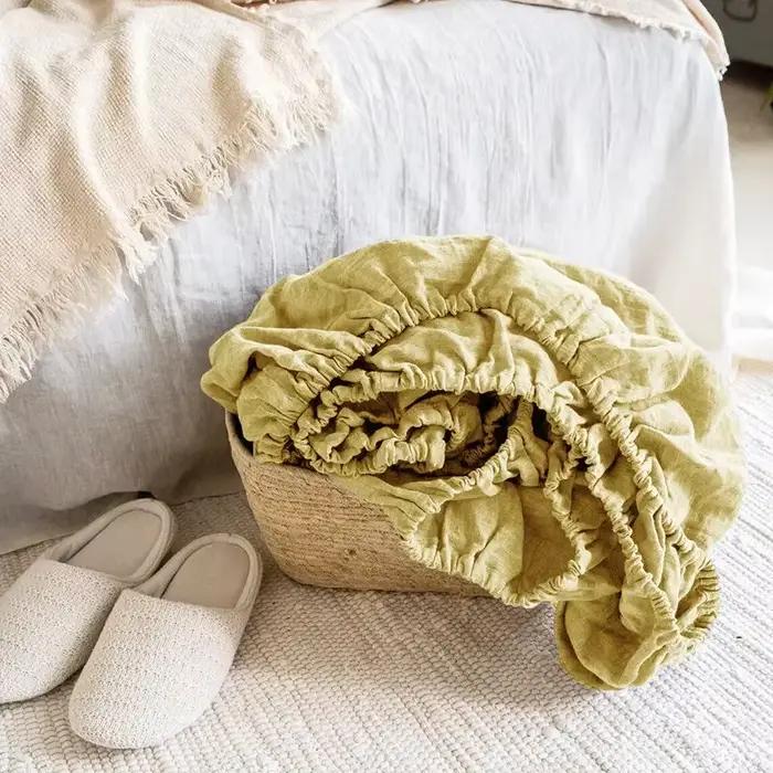 Drap-housse 100% lin, housse de matelas
