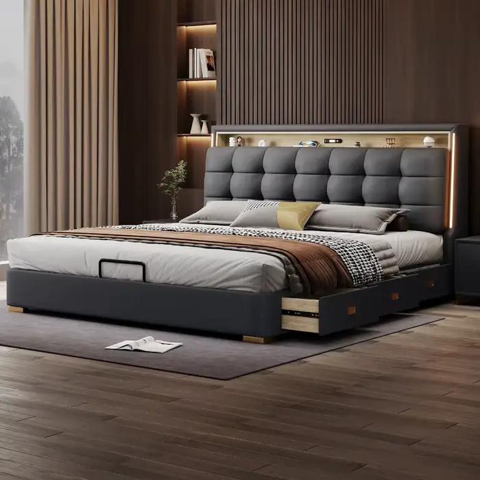Tiroir fantaisie lit nordique rangement esthétique salon lit Double tables de nuit dormir Muebles Para dortoir chambre meubles