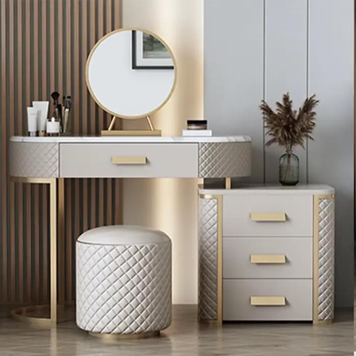 Nouveau Design de luxe chambre maison avec miroir coiffeuse de haute qualité meubles