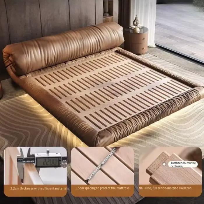 Cadres de lit Suspension en cuir de luxe italien 180x200cm
