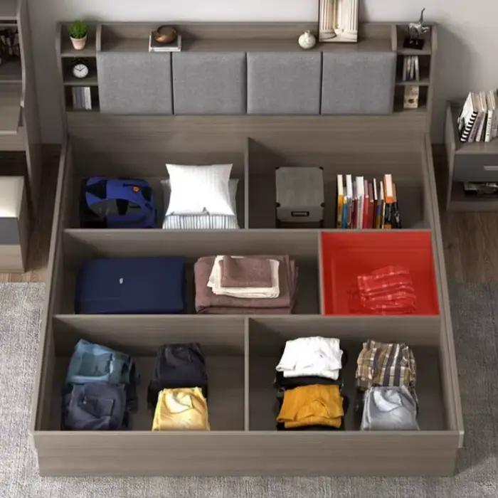 Lit de chambre Queen 180x200 avec rangement