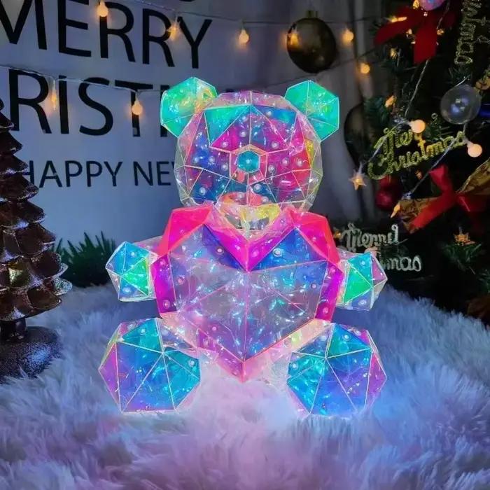 Ours en peluche lumineux LED de 30 cm