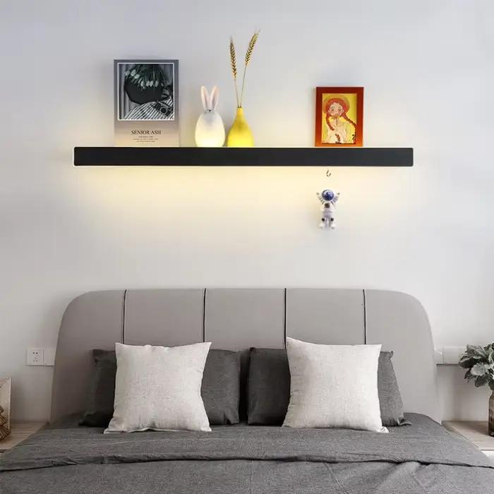 Chambre tête de lit étagère applique murale nordique moderne Simple longue bande salon décor à la maison LED lumières